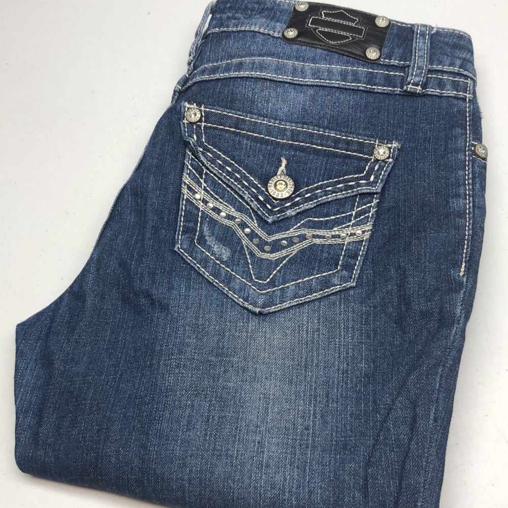 LIKE NEW❤️ HARLEY DAVIDSON BOOTCUT JEANS 8/29x30 😎